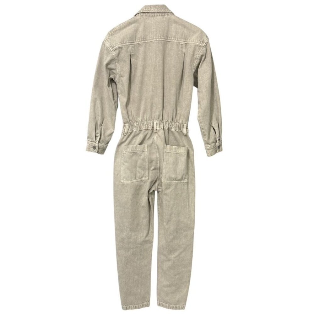 Citizens of Humanity Denim Jumpsuit Sandy Beige Button Down Long Sleeve Size S - Picture 6 of 14